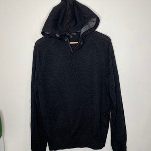 Banana Republic Men's M  Knit Hoodie Sweater 1/4 Zip Pullover Wool Blend